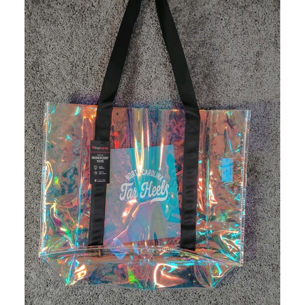 NCAA UNC North Carolina Tar Heels Clear Tote Bag Iridescent Stadium Bag